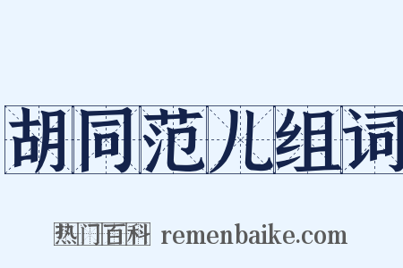 胡同范儿组词是什么意思的图片
